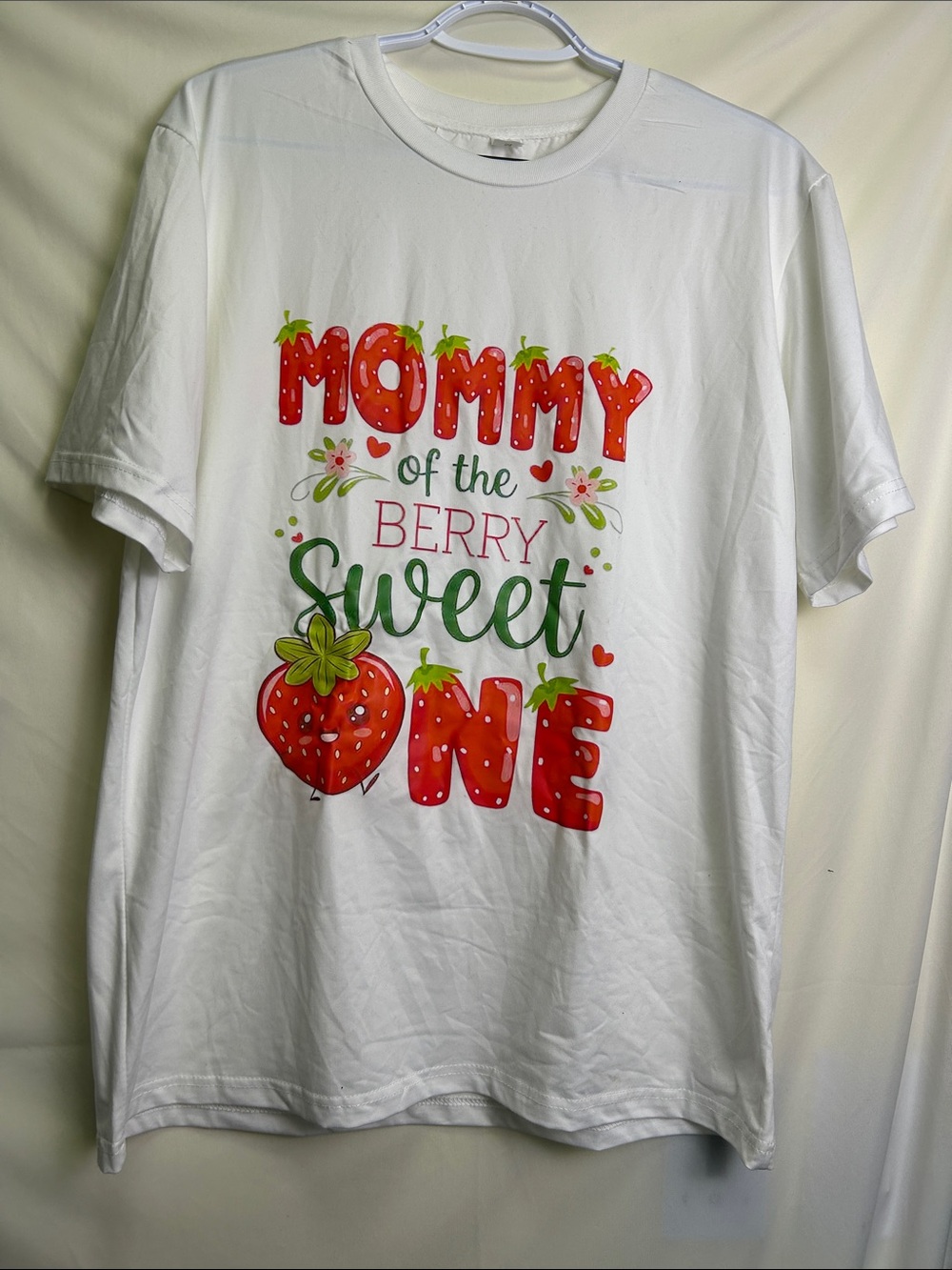 Women's White 'Mommy of the Berry Sweet One' Graphic Tee